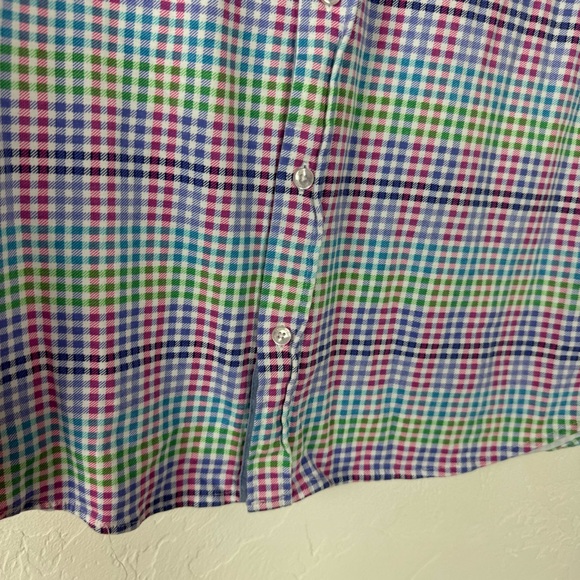 Tailorbyrd Collection Shirt Dress Knit Top Plaid Print‎ Multicolor Vibrant Golf - Picture 3 of 7